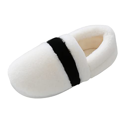 Pantoffeln Damen Geschlossen | Plüsch Hüttenschuhe Warme Hausschuhe | Farbblock Slippers Flauschig Hausschlappen | Fuzzy Unisex Pantoffeln Geschlossen Hausschuhe | Frottee Slippers Hausschlappen von Maskjuwio