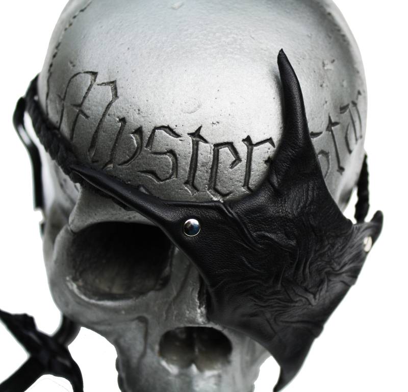 Einzigartige Form Schwarze Leder Augenklappe Original Design Von Mysterystar von MasksByTWMYSTERYSTAR