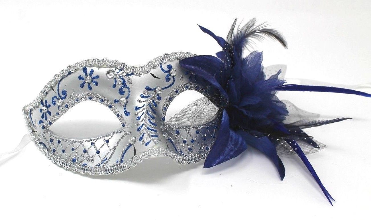Blau Und Silber Maskerade Maske Blau Und Silber Maskerade Maske von MasksandTiaras