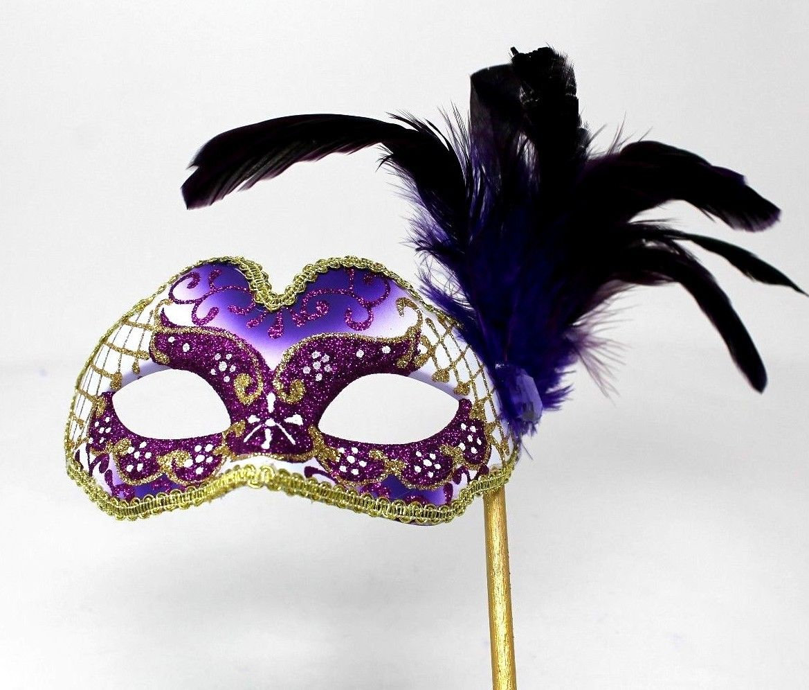 Lila Und Gold Maskenspiel Maske Auf Einem Stick Lila Und Gold Maskenspiel Maske Auf Einem Stick von MasksandTiaras