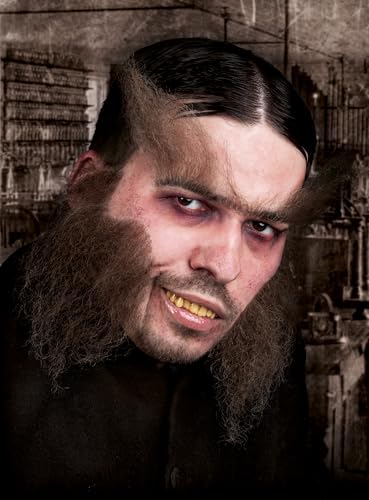 Bestie Backenbart - Professionelle Bartkombination - Monster Koteletten aus Echthaar - braun - Verkleidung Kostüm-Accessoire Karneval Fasching (inkl. Hautkleber) von Maskworld
