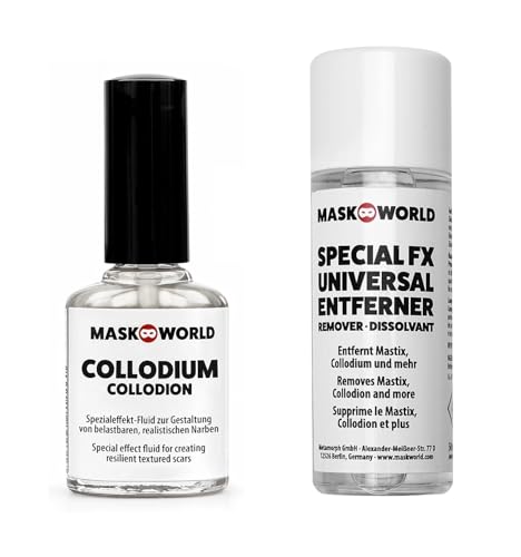 Collodium Narben-Fluid 10 ml Special FX Make-Up & Entferner 50ml - Horror Make-Up-Set von Maskworld