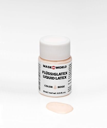 Flüssiglatex - beige hautfarben - 15ml - Latexmilch – perfekt für Horror Effekte und Grusel-Make-Up - Halloween & Karneval-Zubehör von Maskworld