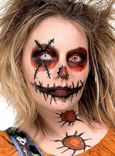 Hochwertiges Halloween Make-up Set - Halloween Vogelscheuche - Verkleidung Schminke - Karneval & Motto-Party von Maskworld