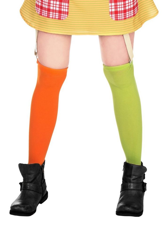 Maskworld Overknees Pippi Langstrumpf Strümpfe - Kniestrümpfe Original Pippi Langstrumpf Strümpfe für Erwachsene von Maskworld