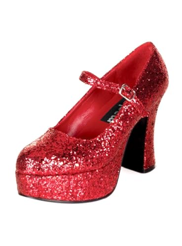 Maskworld Plateau Schuhe für Damen - rot mit Glitter - Schuhgröße: 39 von Maskworld