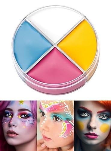 Professionelle Theater-Schminke Creme Make-up blau-gelb-rosa-weiß 15 ml Dose - 4 Farben - Halloween Karneval Motto-Party von Maskworld