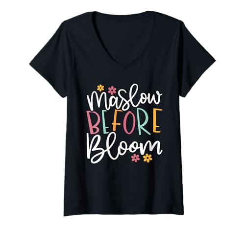 Damen Psychologe Maslow Before Bloom Sped Teacher Classroom T-Shirt mit V-Ausschnitt Damen Psychologe Maslow Before Bloom Sped Teacher Classroom T-Shirt mit V-Ausschnitt von Maslow Before Bloom Autism Sped Teacher Psych Tee