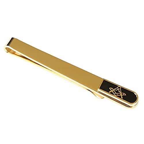 Freimaurer Craft Tie-Slide - vergoldet mit Quadrat- und Kompass-Design von Masonic