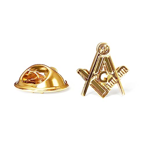 The Masonic Collection - Craft Square & Compass Freimaurer-Abzeichen mit G – 100% poliert – ein perfektes Freimaurer-Geschenk für Freimaurer Männer – erhältlich in Gold und Silber, 10mm x 9mm, Metall von Masonic