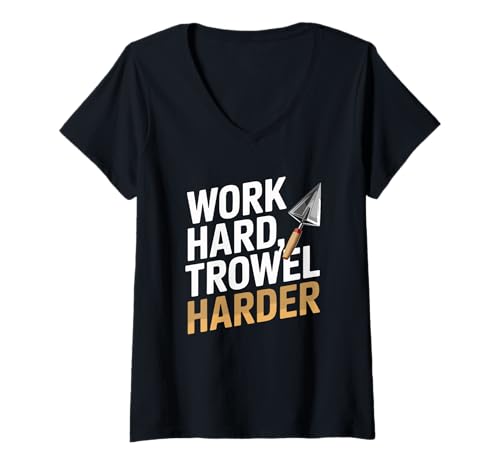 Damen Maurerkelle für Harte Arbeiten, Maurer, Verputzen, Maurer T-Shirt mit V-Ausschnitt Damen Maurerkelle für Harte Arbeiten, Maurer, Verputzen, Maurer T-Shirt mit V-Ausschnitt von Masonry Plasterer Bricklayer Concrete Trowel