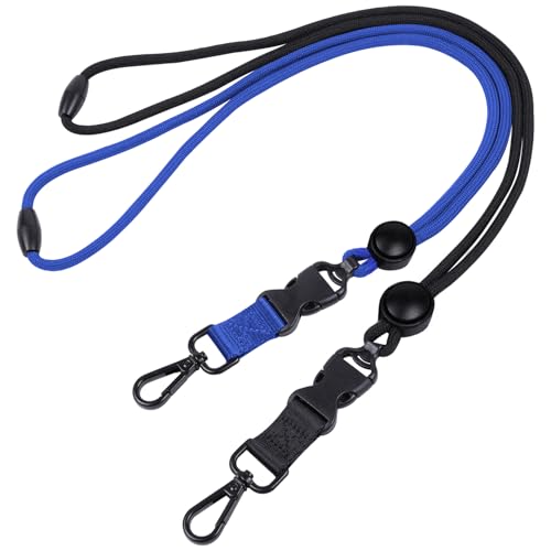Masper 2 Stück Schwarz und Blau Breakaway Schlüsselband mit Runden Anpassung Schieberegler, Aabnehmbare Schnalle und Metall Snap Swivel Haken, Heavy Duty lanyard für Ausweishalter und Schlüssel Masper 2 Stück Schwarz und Blau Breakaway Schlüsselband mit Runden Anpassung Schieberegler, Aabnehmbare Schnalle und Metall Snap Swivel Haken, Heavy Duty lanyard für Ausweishalter und Schlüssel von Masper
