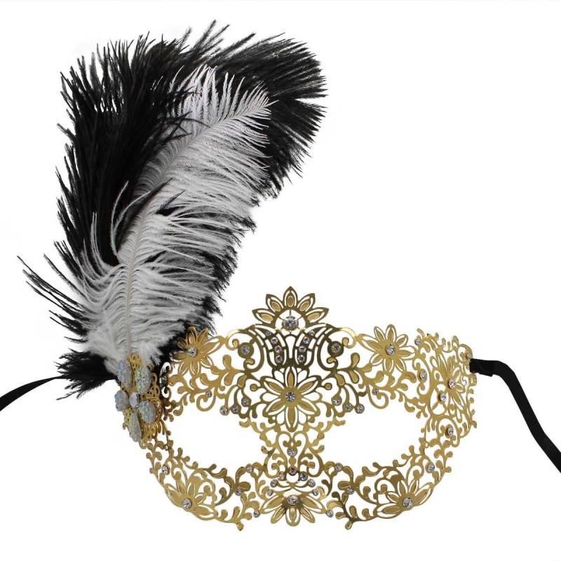Goldene Metall Maskerade Maske Mit Federn, Frauen Ball Maske, Quinceaíera Elegante Kostüm Für Goldene Metall Maskerade Maske Mit Federn, Frauen Ball Maske, Quinceaíera Elegante Kostüm Für von MasqueradeMasksStore