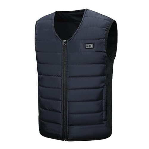 Beheizte Jacke Damen Herren ärmellose Pufferjacke 3 Einstellbar Temperatur 12 Heizzone Unisex USB Intelligent Wasserdicht Winterweste Outdoor Jacke zum Outdoorarbeiten Skifahren Motorrad von Masrin