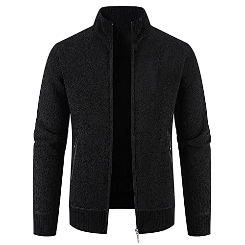 Blazer Herren Anzugjacke mit Stehkragen und Langen Ärmeln Einreiher Anzug Herbst Winter Anzugmantel Formelle Geschäftskleidung Taille zurückziehen Tunika Bluse Für Männer M 5XL von Masrin