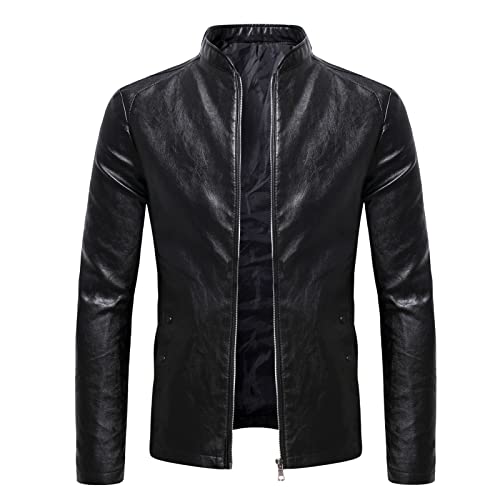 Blazer Herren Anzugjacke mit Stehkragen und Langen Ärmeln Einreiher Anzug Herbst Winter Anzugmantel Formelle Geschäftskleidung Taille zurückziehen Tunika Bluse Für Männer M 5XL von Masrin