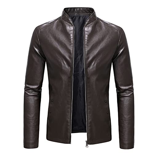 Blazer Herren Anzugjacke mit Stehkragen und Langen Ärmeln Einreiher Anzug Herbst Winter Anzugmantel Formelle Geschäftskleidung Taille zurückziehen Tunika Bluse Für Männer M 5XL von Masrin