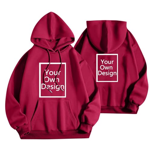Hoodie Bedrucken Lassen Damen - Frauen Sweatshirt Selbst Gestalten mit Vorne/hinten Bedruckt, Personalisiert Exklusive Individualisierung Mit Foto Text Logo - Custom Geschenk für Paare Familie von Masrin