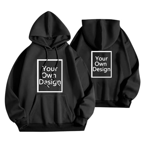 Hoodie Bedrucken Lassen Damen - Frauen Sweatshirt Selbst Gestalten mit Vorne/hinten Bedruckt, Personalisiert Exklusive Individualisierung Mit Foto Text Logo - Custom Geschenk für Paare Familie von Masrin