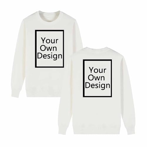 Hoodie Bedrucken Lassen Damen Herren - Unisex Kapuzenpullover Selbst Gestalten mit Vorne/hinten Bedruckt, Personalisiert Exklusive Individualisierung Mit Foto Text Logo - für Paare Familie Party von Masrin