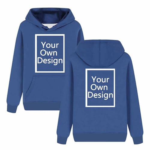 Hoodie Bedrucken Lassen Damen Herren - Unisex Kapuzenpullover Selbst Gestalten mit Vorne/hinten Bedruckt, Personalisiert Exklusive Individualisierung Mit Foto Text Logo - für Paare Familie Party von Masrin