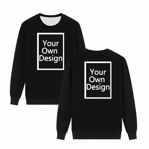 Hoodie Bedrucken Lassen Damen Herren - Unisex Kapuzenpullover Selbst Gestalten mit Vorne/hinten Bedruckt, Personalisiert Exklusive Individualisierung Mit Foto Text Logo - für Paare Familie Party von Masrin