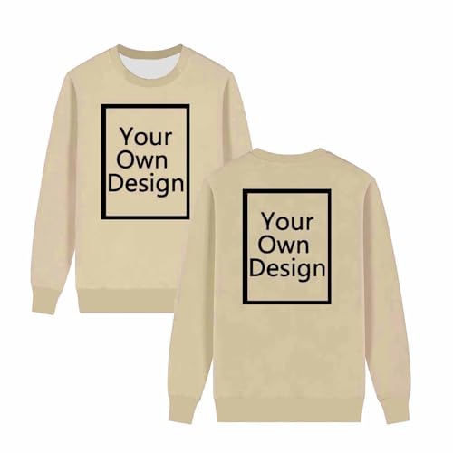 Hoodie Bedrucken Lassen Damen Herren - Unisex Kapuzenpullover Selbst Gestalten mit Vorne/hinten Bedruckt, Personalisiert Exklusive Individualisierung Mit Foto Text Logo - für Paare Familie Party von Masrin