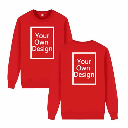 Hoodie Bedrucken Lassen Damen Herren - Unisex Kapuzenpullover Selbst Gestalten mit Vorne/hinten Bedruckt, Personalisiert Exklusive Individualisierung Mit Foto Text Logo - für Paare Familie Party von Masrin
