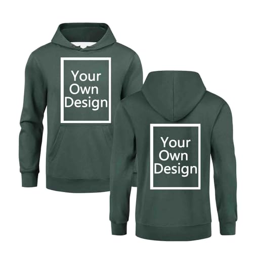 Hoodie Bedrucken Lassen Herren - Männer Kapuzenpullover Selbst Gestalten mit Vorne/hinten Bedruckt, Personalisiert Exklusive Individualisierung Mit Foto Text Logo - für Paare Familie Party von Masrin
