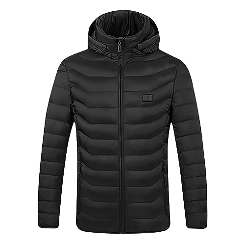 Masrin Beheizte Jacke Damen Herren Heizjacke mit 15 Heizzonen 3 Einstellbar Temperatur Langarm Kapuzenjacke Unisex Winterjacke USB Elektrische Daunenjacke Beheizter Körperwärmer Übergangsjacke S-6XL von Masrin