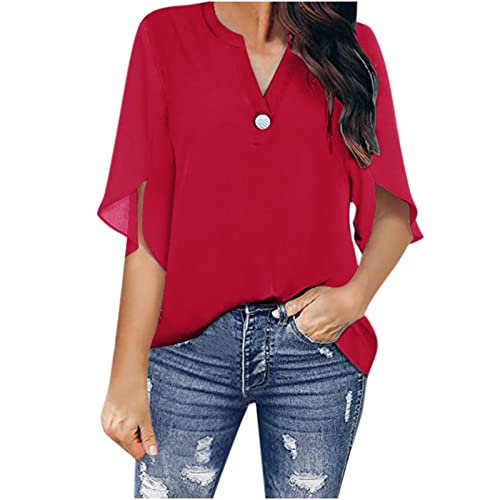 Masrin Bluse Damen Lässiges einfarbiges Chiffon Hemd T Shirt mit Netz Nähten Pullover mit Stehkragen und Puffärmeln Frühlings Herbst Langarm Shirt Business Tops Partykleidung Crop Tops von Masrin