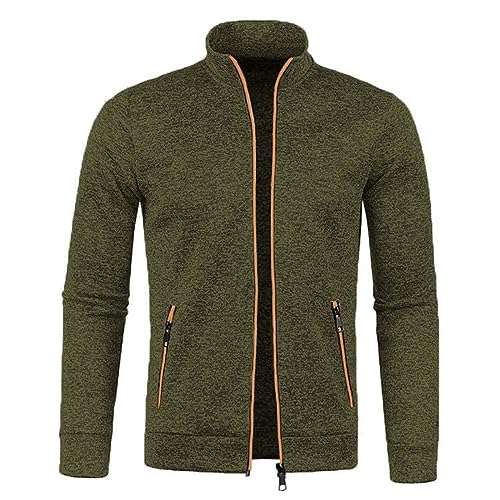 Rollkragenpullover Herren Dünner Samt Sweater Mantel Herbst Winter Basic Shirt Einfarbiges Sweatshirt Reißverschluss Übergangsjacke Plus Size Sweatjacke Warm Gefütterte Winterjacke M-4XL von Masrin