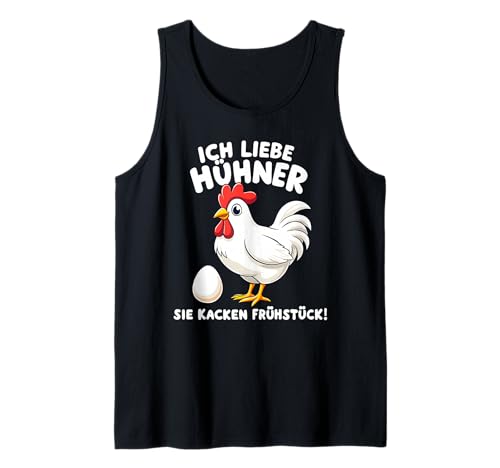 Herren Ich Liebe Hühner Autark Leben Frühstücksei Eier Dorf Spruch Tank Top von Mass Fitness Bodybuilding Shop