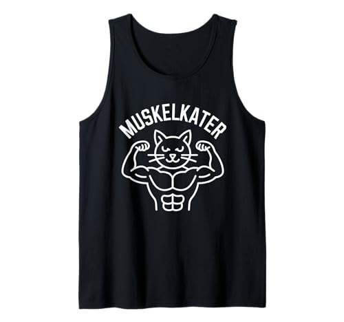 Herren Muskelkater Bodybuilding Kraftsport Workout Gym Coole Katze Tank Top von Mass Fitness Bodybuilding Shop