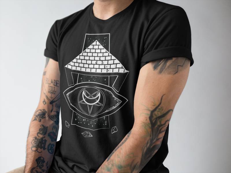 Illuminati Evil Eye T-Shirt Unisex Okkulte Goth Kleidung von MassCtrl