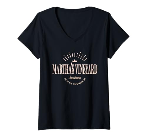 Damen Marthas Vineyard Massachusetts Modern - Marthas Vineyard MA T-Shirt mit V-Ausschnitt Damen Marthas Vineyard Massachusetts Modern - Marthas Vineyard MA T-Shirt mit V-Ausschnitt von Massachusetts Contemporary Designs
