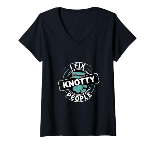 Damen I Fix Knotty People Massage-Therapie |---- T-Shirt mit V-Ausschnitt von Massage-Entspannungstherapie