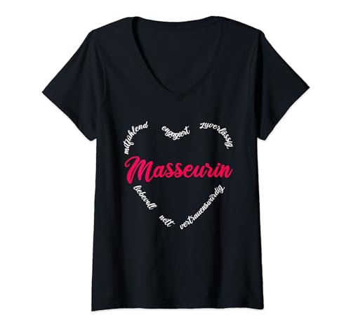 Damen Masseurin Masseur Beruf Frauen geschenk T-Shirt mit V-Ausschnitt von Masseurin Masseur Beruf Frauen geschenk