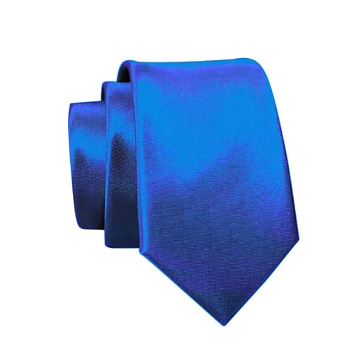 Massi Morino Krawatte königsblau schmal für Herren - 6 cm - Tie Schlips uni einfarbig I Slim Fit Kravatte royalblau von Massi Morino