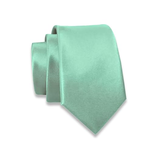 Massi Morino Krawatte mintgrün schmal für Herren - 6 cm - Tie Schlips uni einfarbig I Slim Fit Kravatte mint von Massi Morino