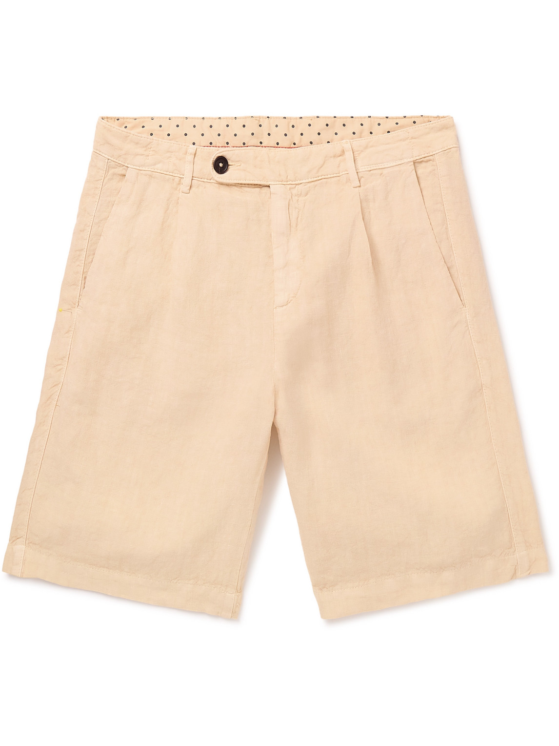 Massimo Alba - Alaccia Straight-Leg Pleated Linen Bermuda Shorts - Men - Neutrals - IT 48 von Massimo Alba