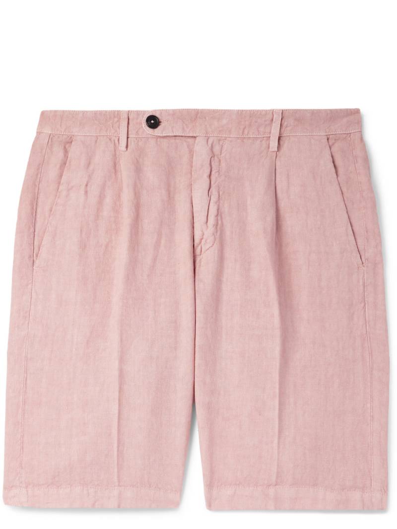 Massimo Alba - Alaccia Straight-Leg Pleated Linen Shorts - Men - Pink - IT 48 von Massimo Alba