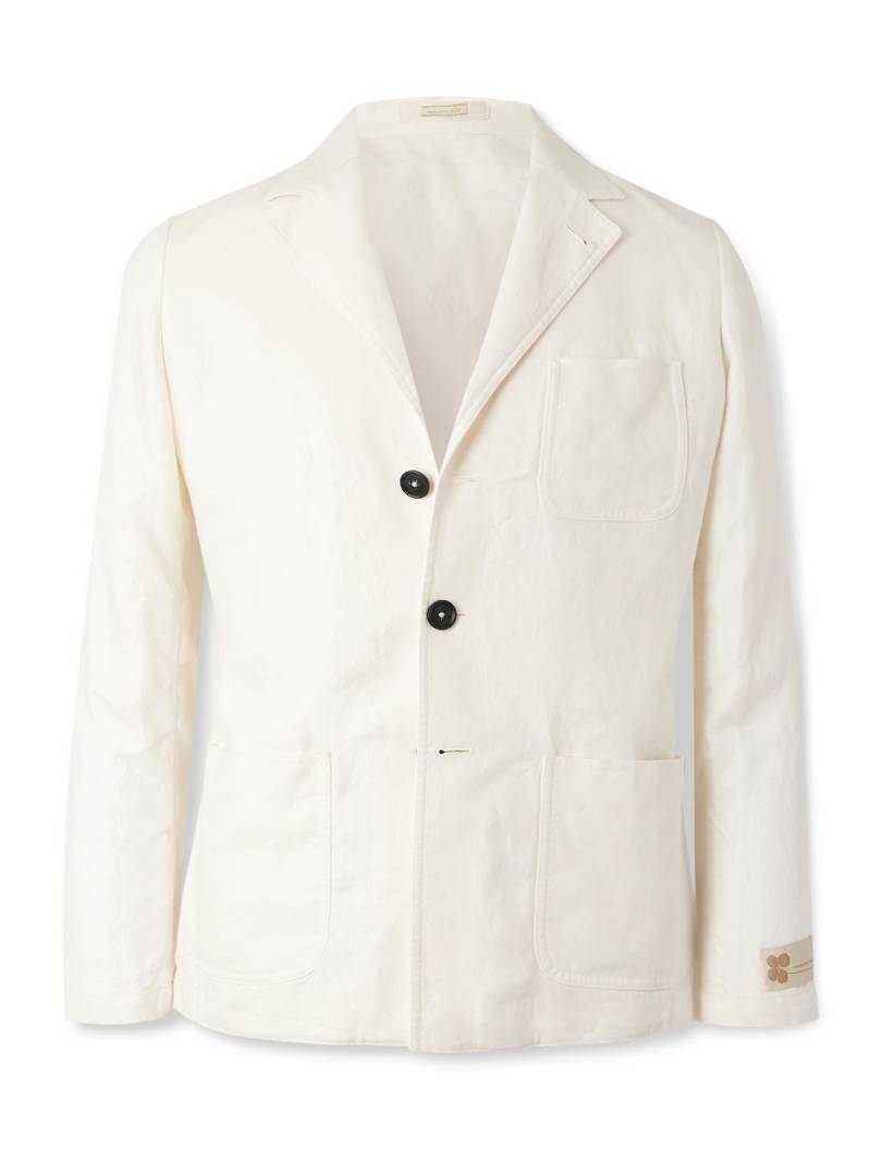 Massimo Alba - Baglietto Unstructured Herringbone Linen Blazer - Men - Neutrals - IT 50 von Massimo Alba