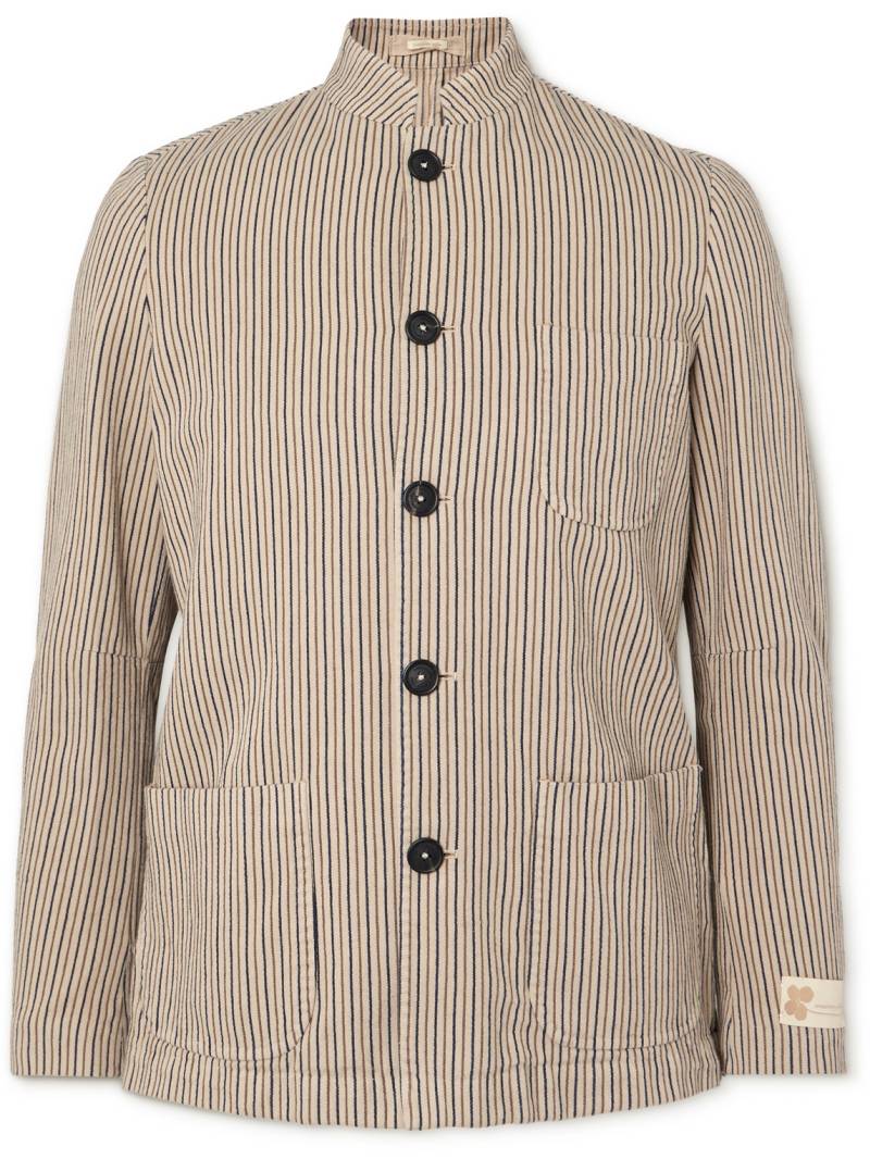 Massimo Alba - Bali Striped Cotton and Linen-Blend Overshirt - Men - Neutrals - IT 48 von Massimo Alba