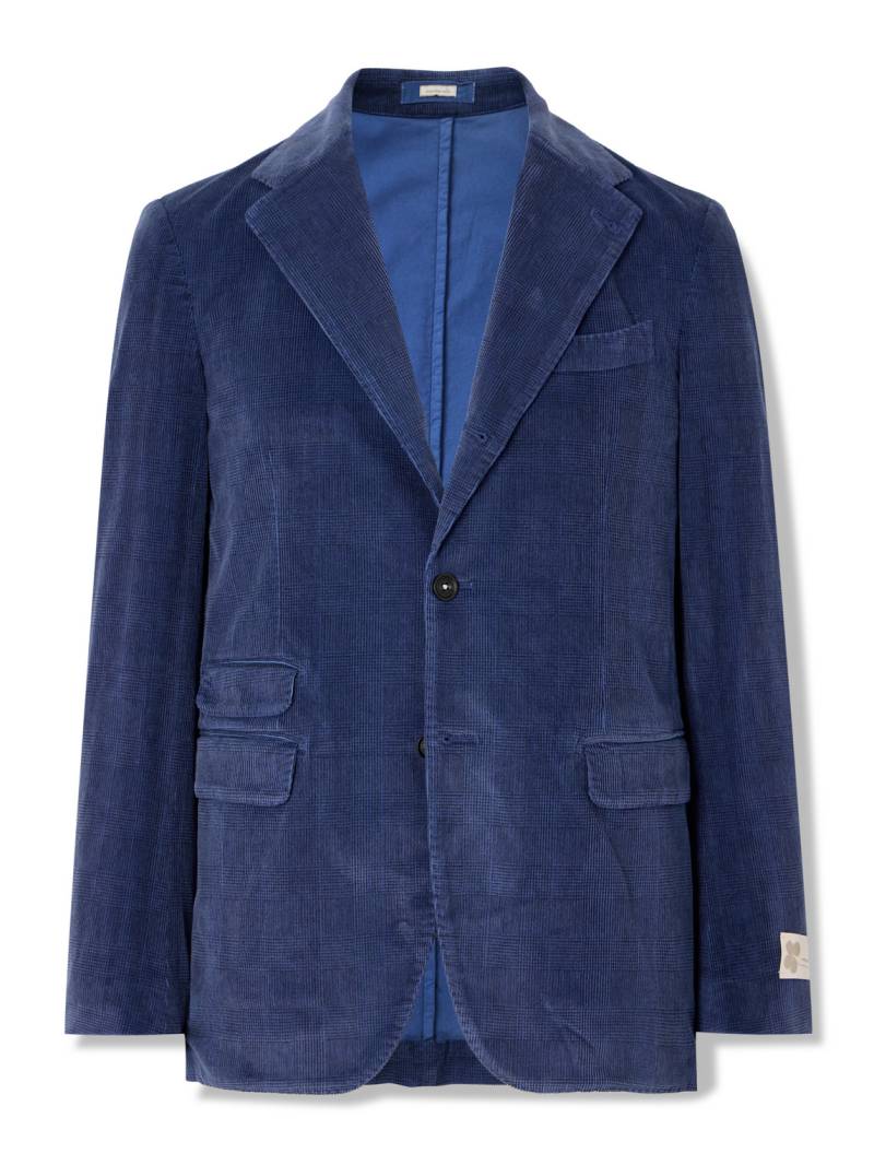 Massimo Alba - Catch2 Prince of Wales Checked Cotton-Blend Corduroy Blazer - Men - Blue - IT 48 von Massimo Alba