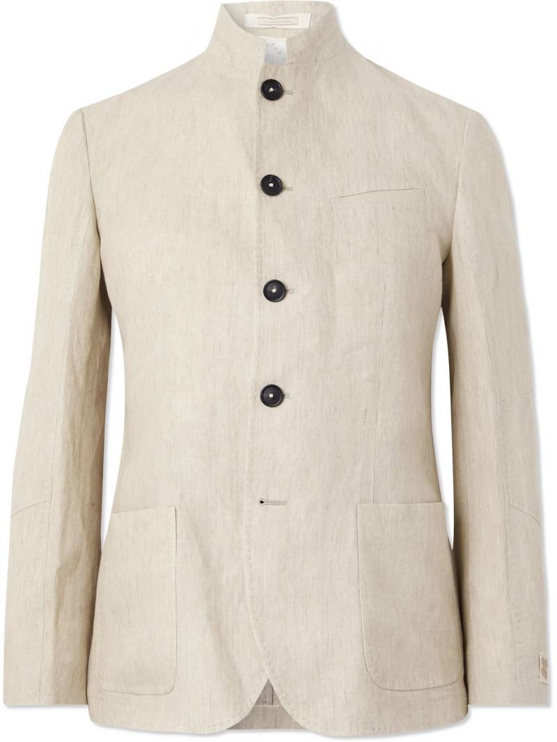 Massimo Alba - Gstaad Grandad-Collar Linen Overshirt - Men - Neutrals - IT 52 von Massimo Alba