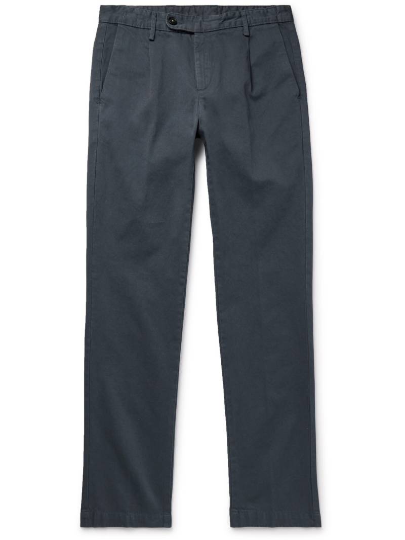 Massimo Alba - Ionio2 Straight-Leg Pleated Cotton-Twill Trousers - Men - Gray - IT 50 von Massimo Alba