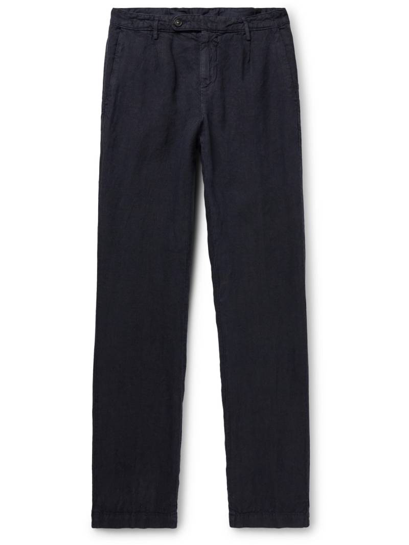 Massimo Alba - Ionio2 Straight-Leg Pleated Linen Trousers - Men - Blue - IT 46 von Massimo Alba