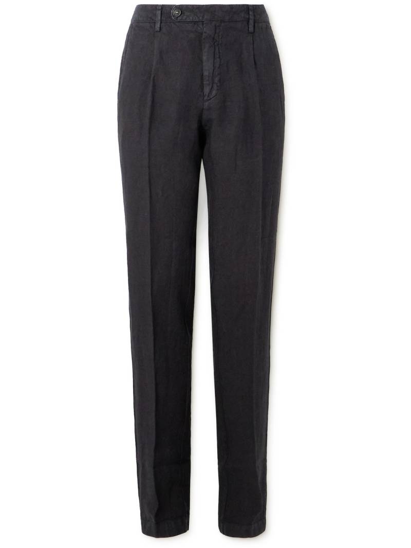 Massimo Alba - Ionio2 Straight-Leg Pleated Linen Trousers - Men - Blue - IT 48 von Massimo Alba
