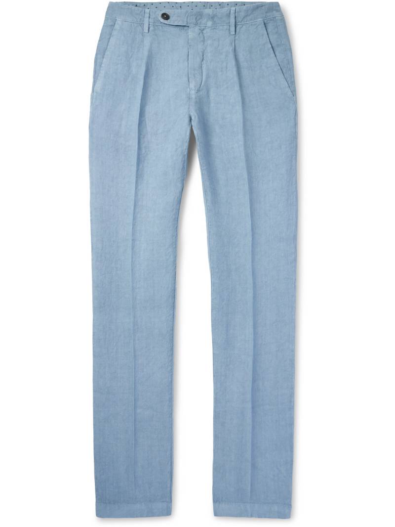 Massimo Alba - Ionio2 Straight-Leg Pleated Linen Trousers - Men - Blue - IT 52 von Massimo Alba